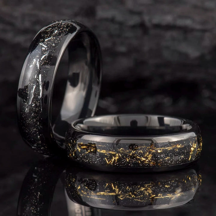 Tungsten Carbide Meteorite Ring