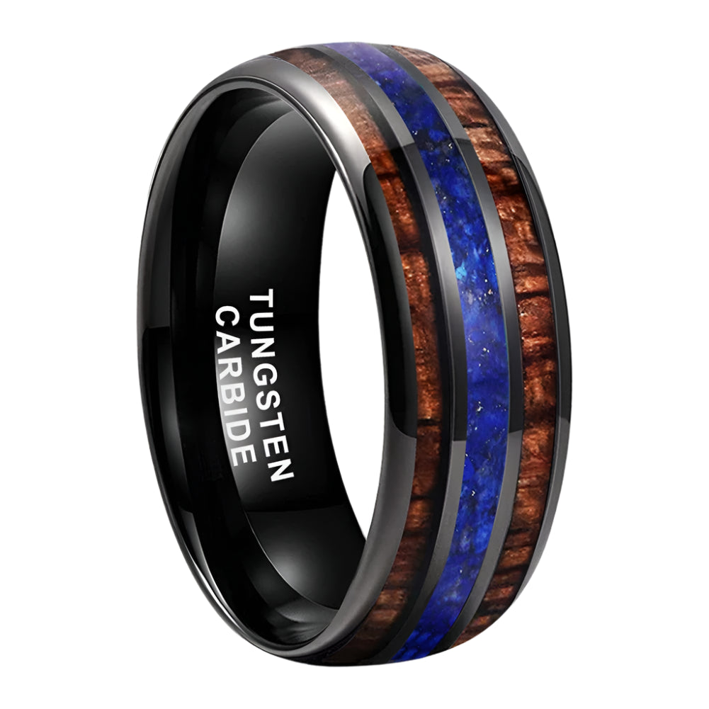 Tungsten Carbide Koa Wood Ring