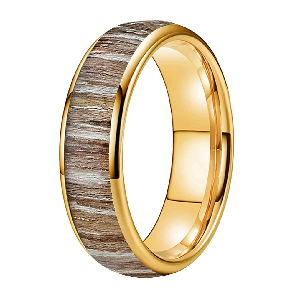 Tungsten Carbide ring with Zebrano Wood inlay