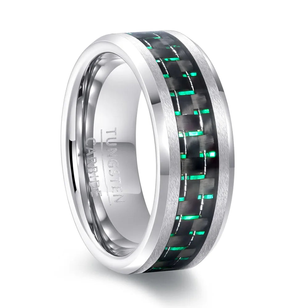 Tungsten Carbon Fiber Wedding Ring