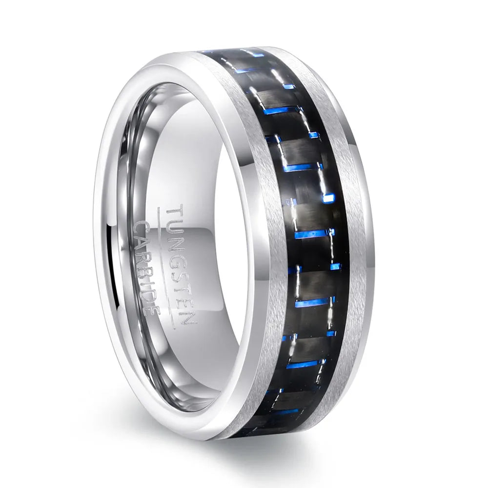 Tungsten Carbon Fiber Wedding Ring