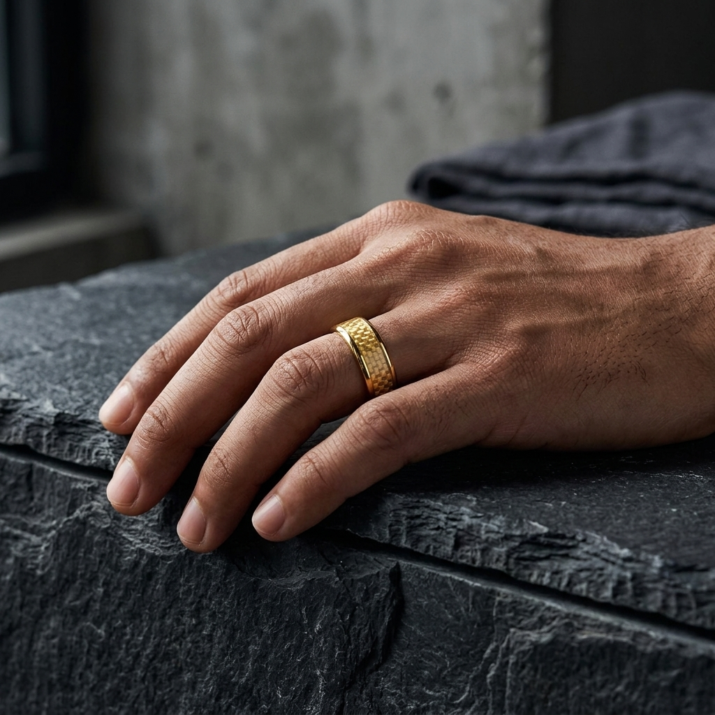 Tungsten Carbon Fiber Wedding Ring