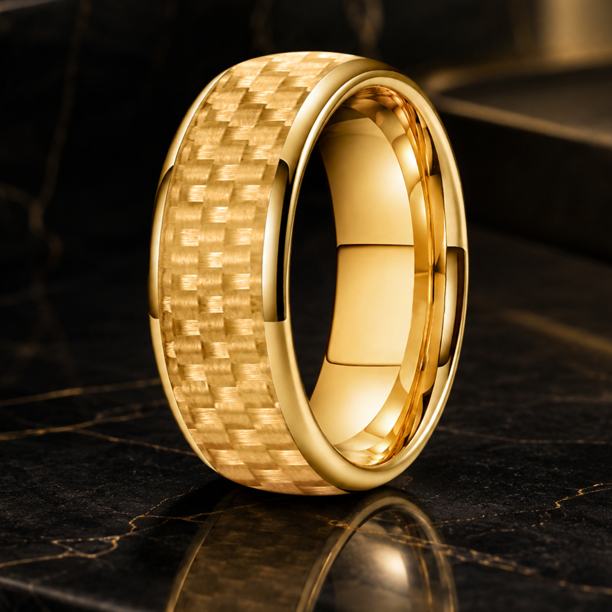 Tungsten Carbon Fiber Wedding Ring