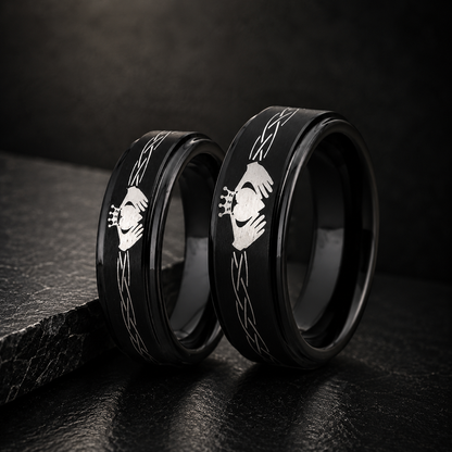 Tungsten Claddagh Ring