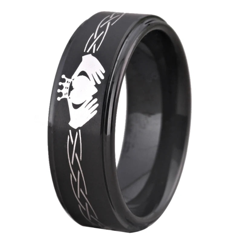 Tungsten Claddagh Ring