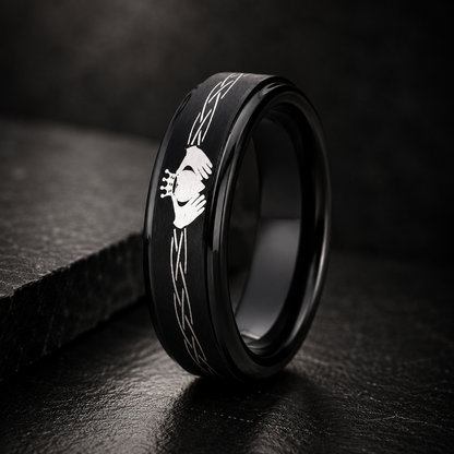 Tungsten Claddagh Ring