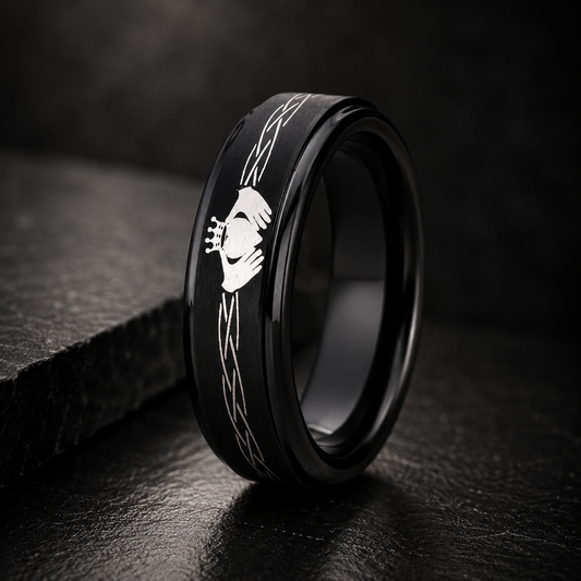 Tungsten Claddagh Ring