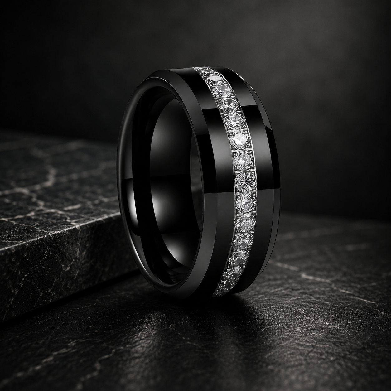 Tungsten Cubic Zirconia Ring