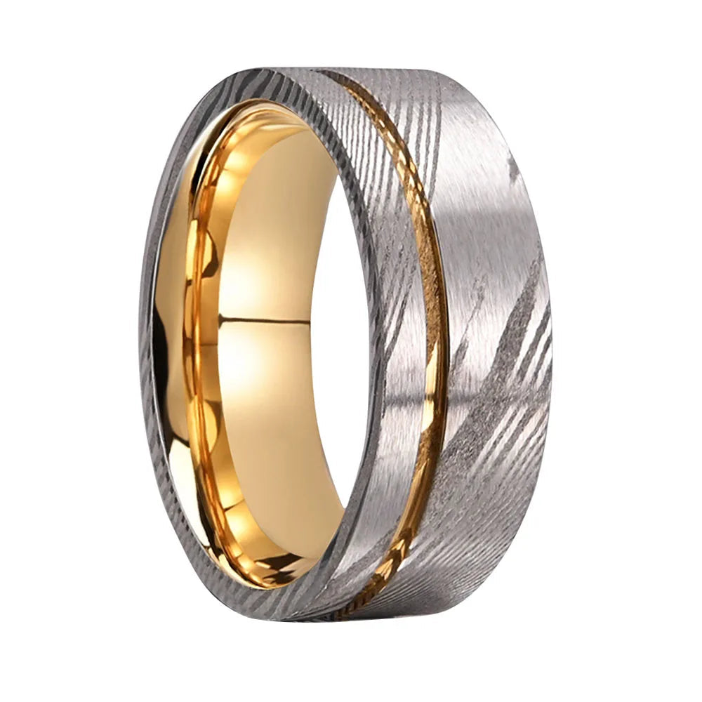 Tungsten Damascus Ring