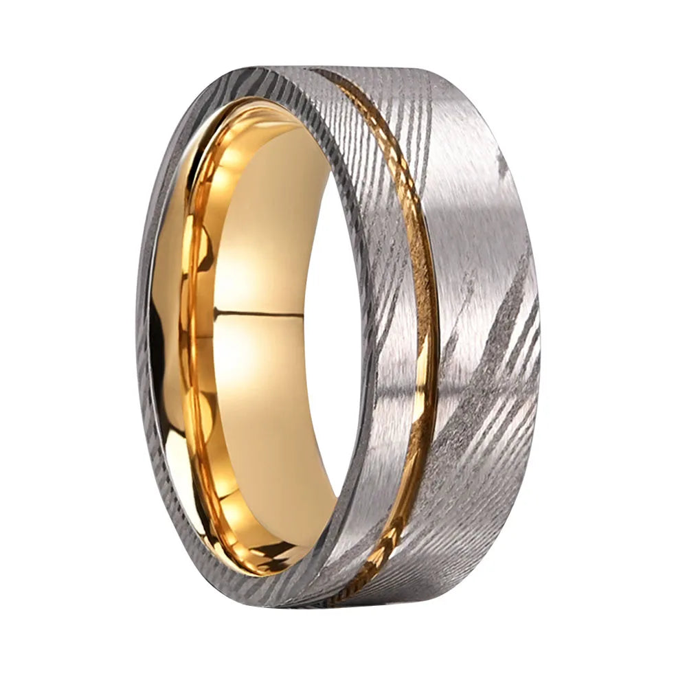 Tungsten Damascus Ring