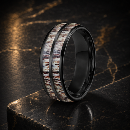 Tungsten Deer Antler Wedding Band