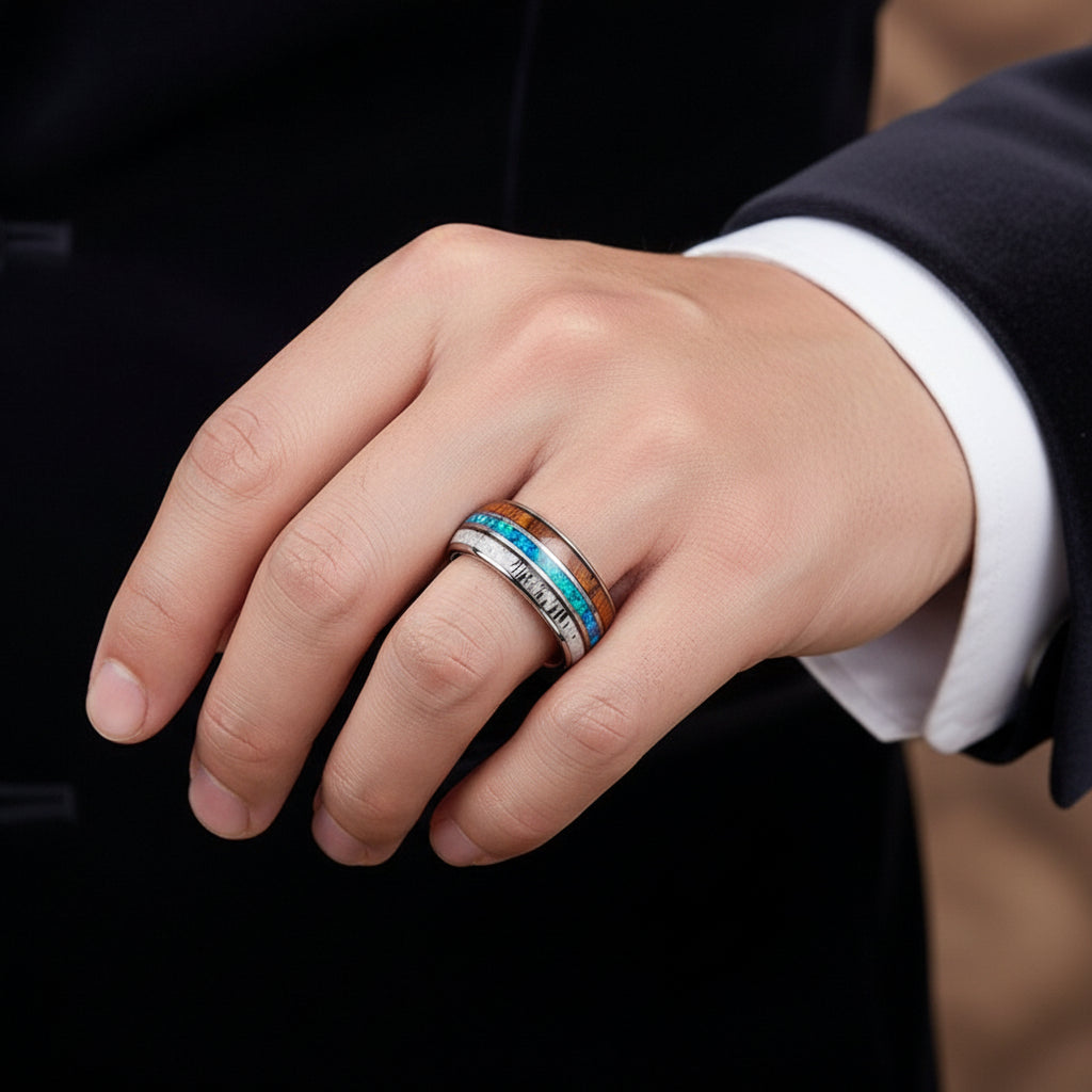 Tungsten Deer Antler Ring