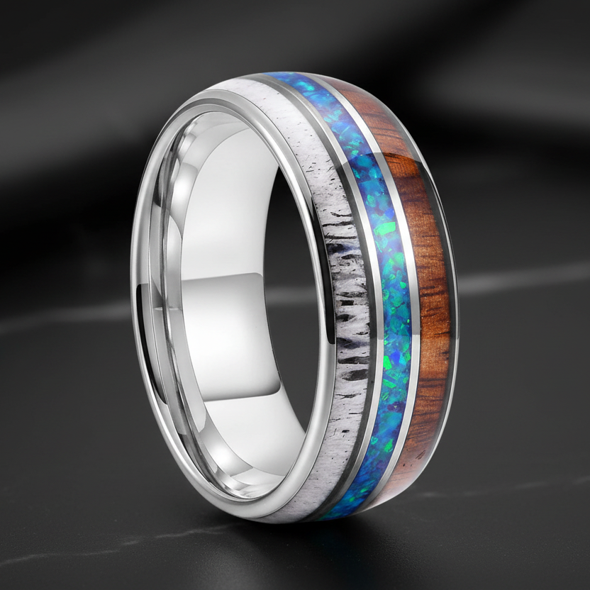 Tungsten_Deer_Antler_Ring