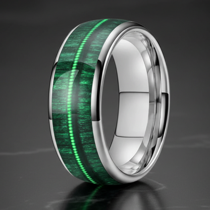 Tungsten_Dome_Ring_with_Green_Wood_and_Guitar_String_Inlay