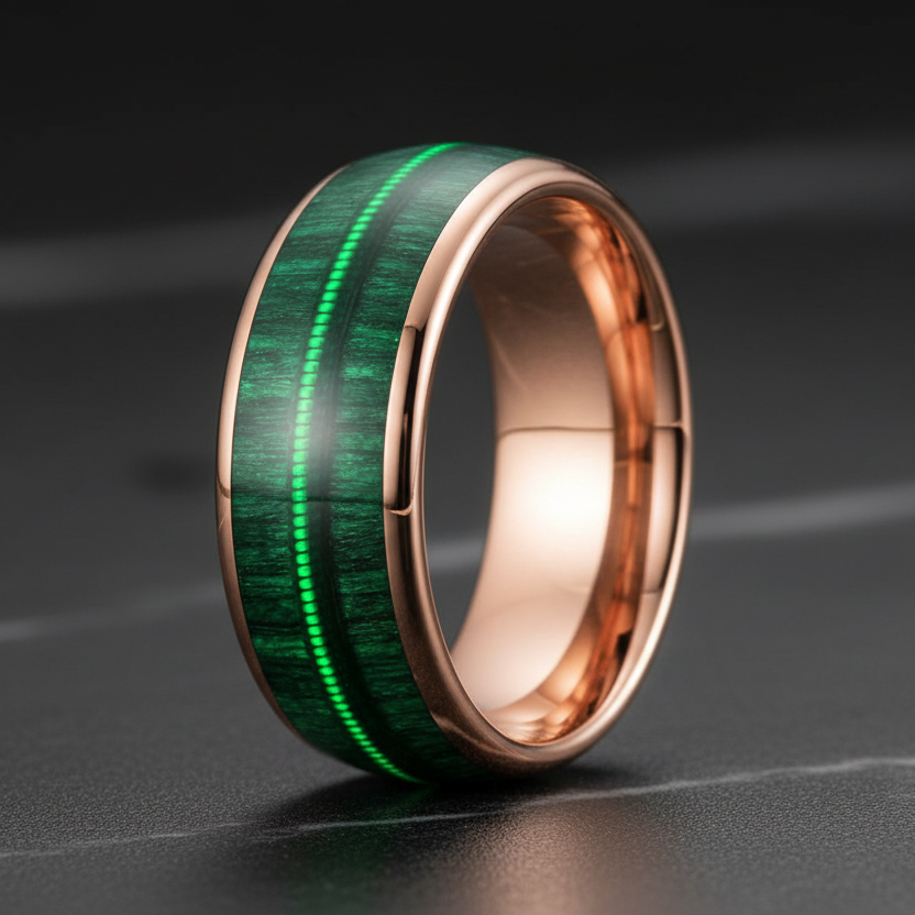 Tungsten_Dome_Ring_with_Green_Wood_and_Guitar_String_Inlay