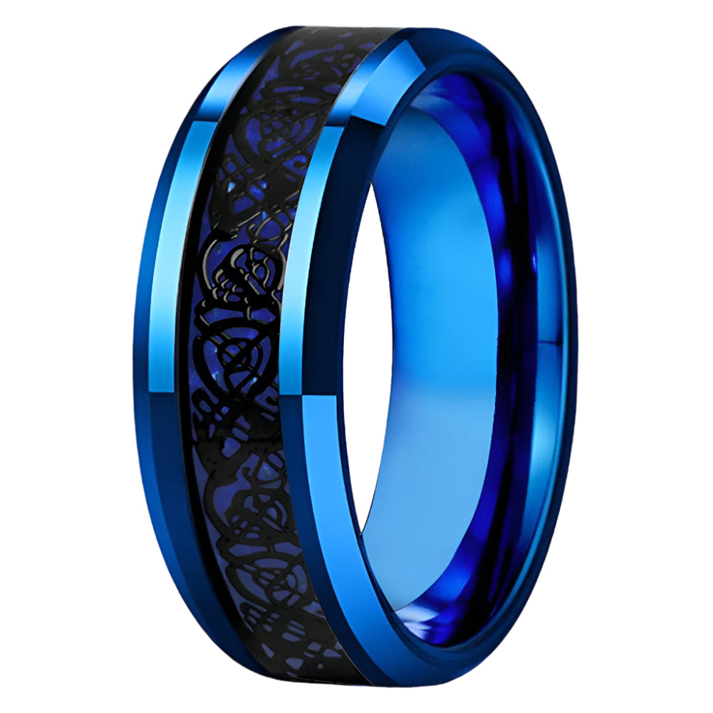 Tungsten Dragon Mens Ring