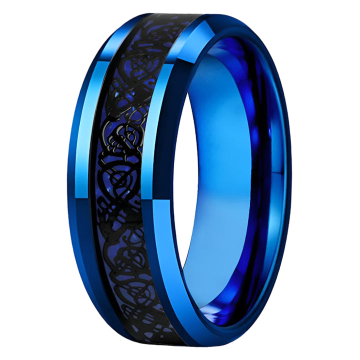 Tungsten Dragon Mens Ring