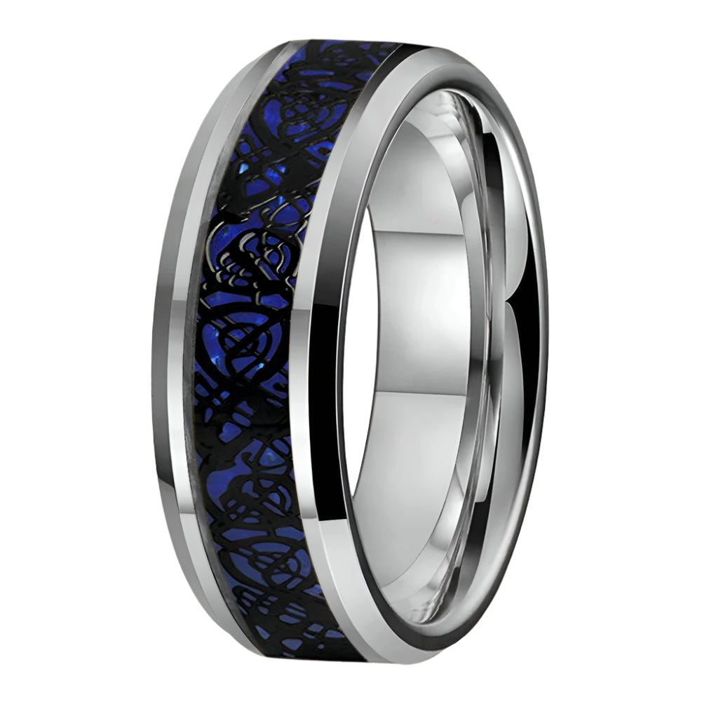 Tungsten Dragon Mens Ring
