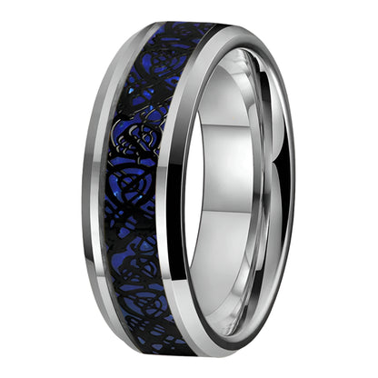 Tungsten Dragon Mens Ring
