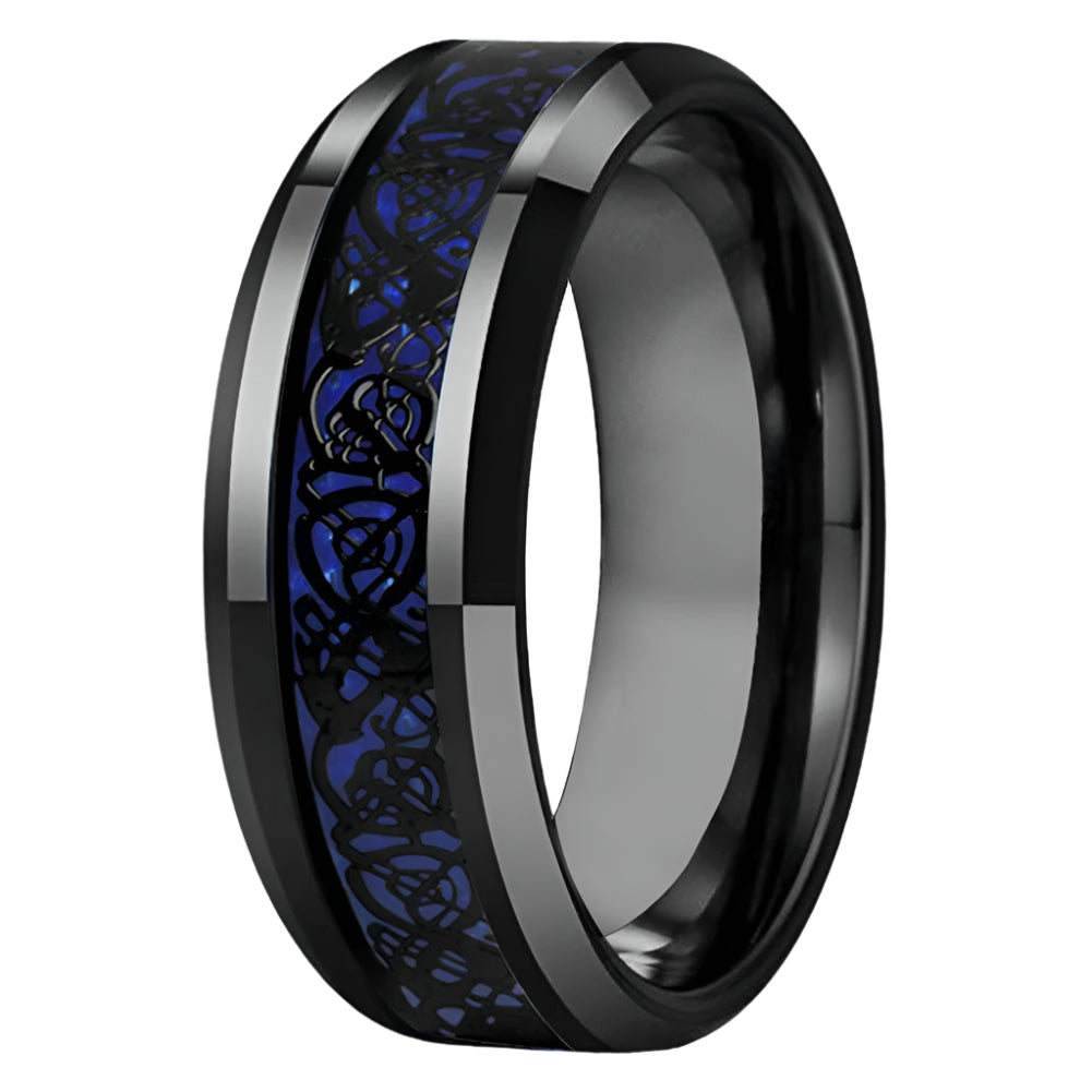 Tungsten Dragon Mens Ring