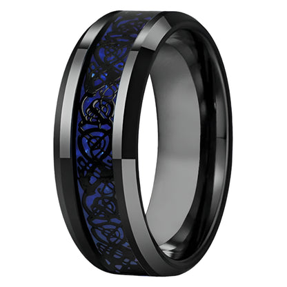 Tungsten Dragon Mens Ring