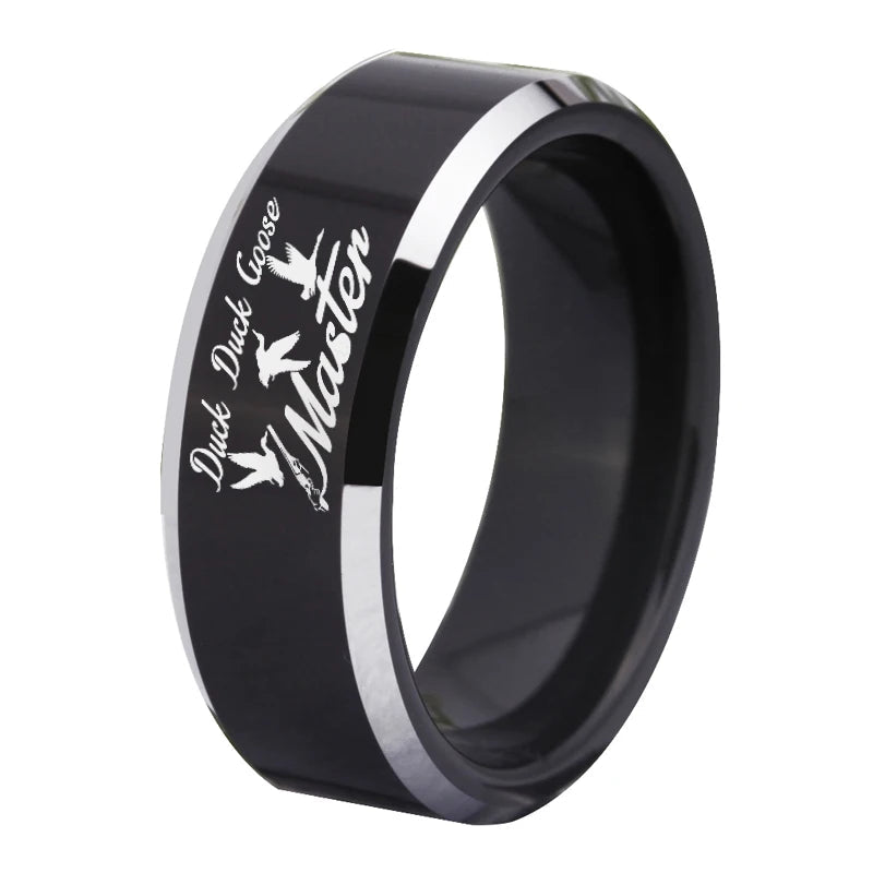 Tungsten Duck Band Ring – Unique Hunting Animal Wedding Ring