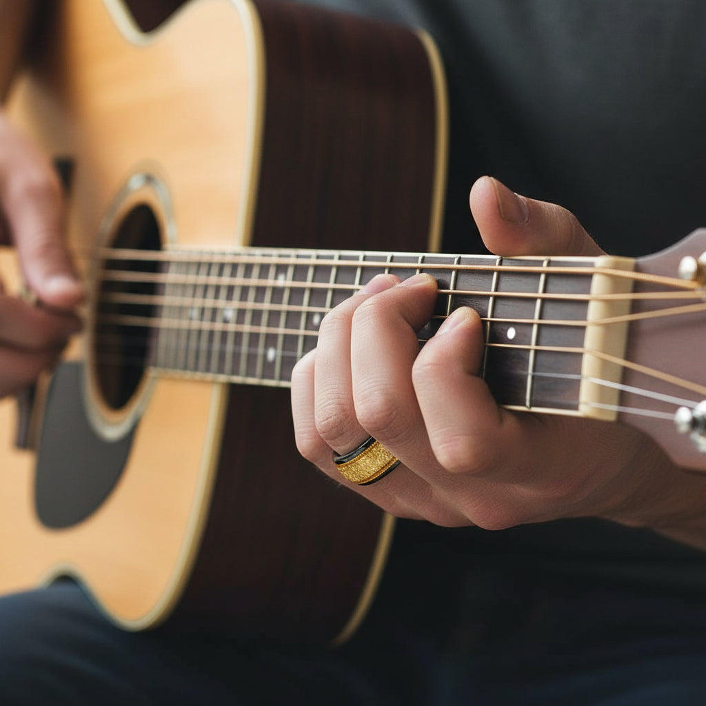 Tungsten Guitar String Ring