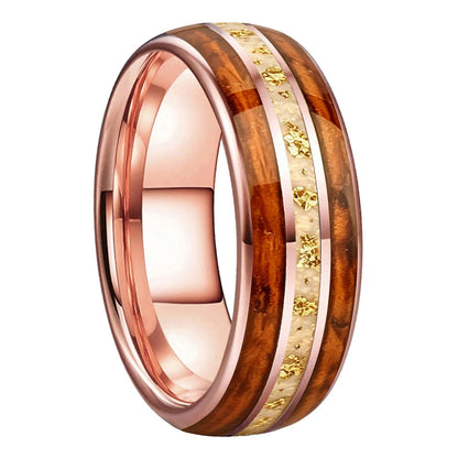 Koa Tungsten Hawaiian Wedding Ring
