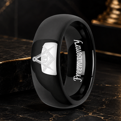 Tungsten Masonic Ring For Men