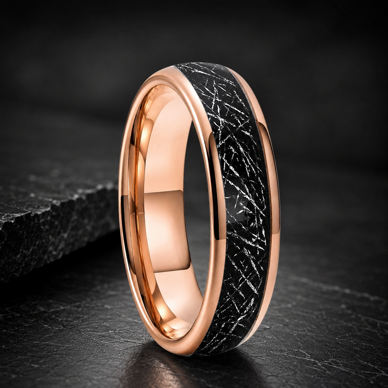 Tungsten Meteorite Wedding Band