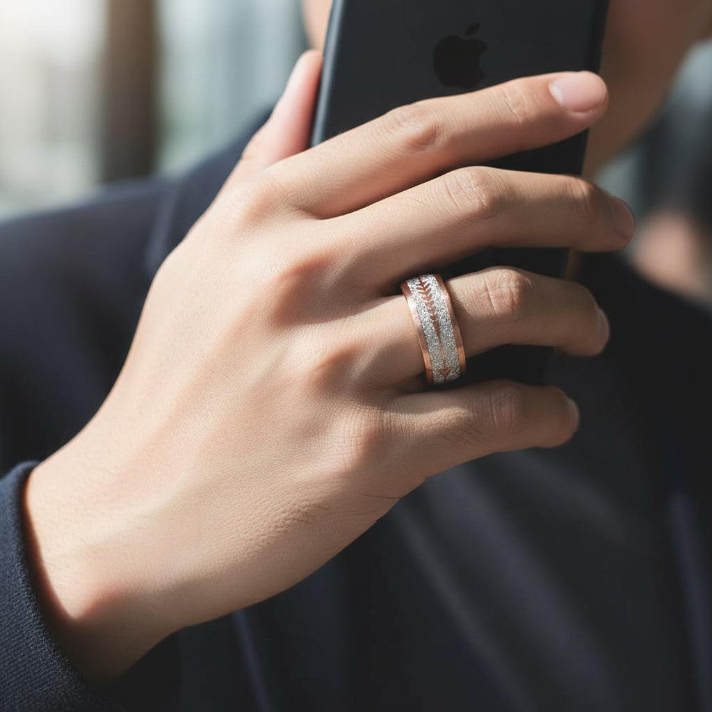 Tungsten Meteorite Wedding Ring