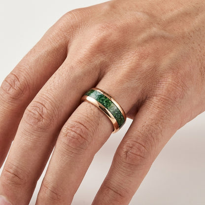 Tungsten Moss Agate Ring 