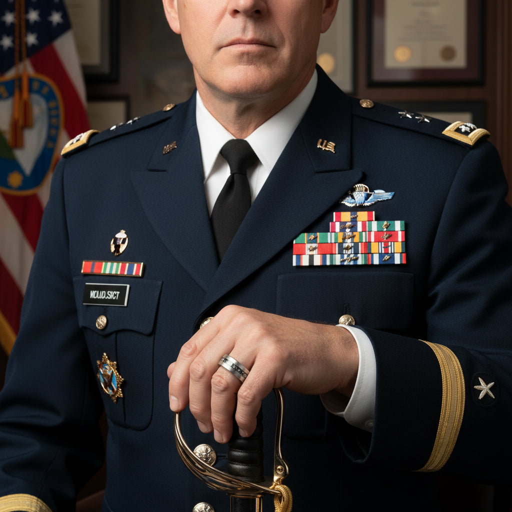 Tungsten Offset Meteorite Ring