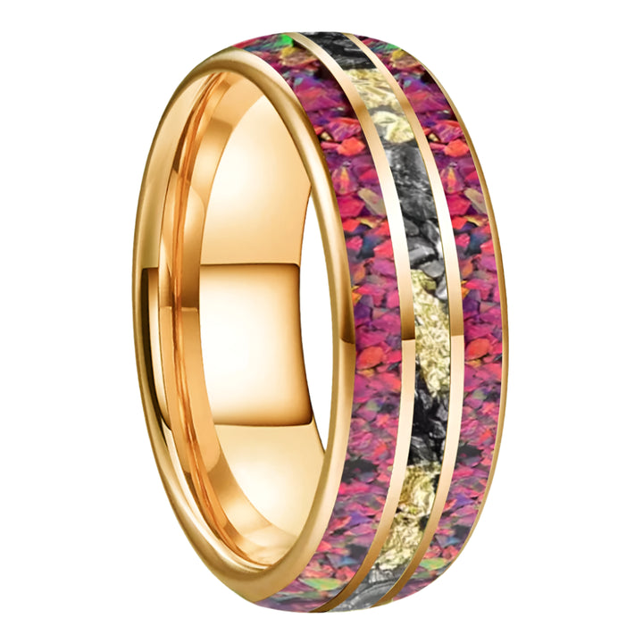Tungsten Opal Ring with Meteorite
