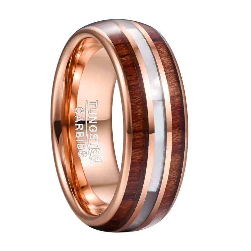 Tungsten Opal Inlay Ring