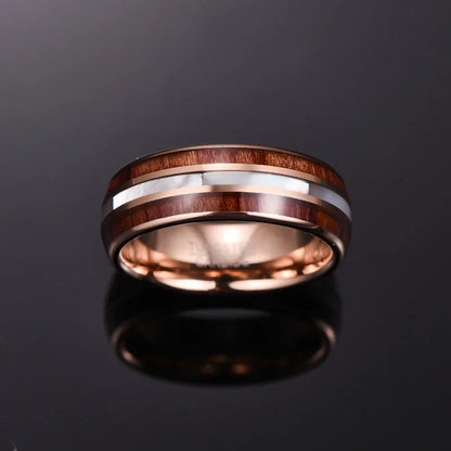 Tungsten Opal Inlay Ring