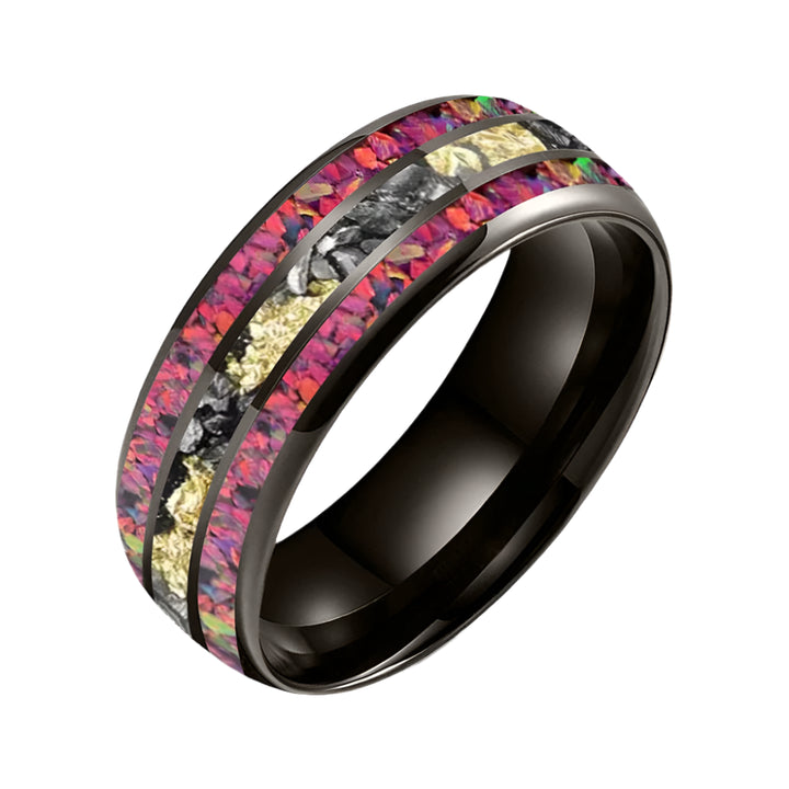 Tungsten Opal Ring with Meteorite