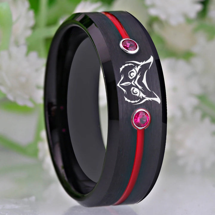 Tungsten Owl Ring