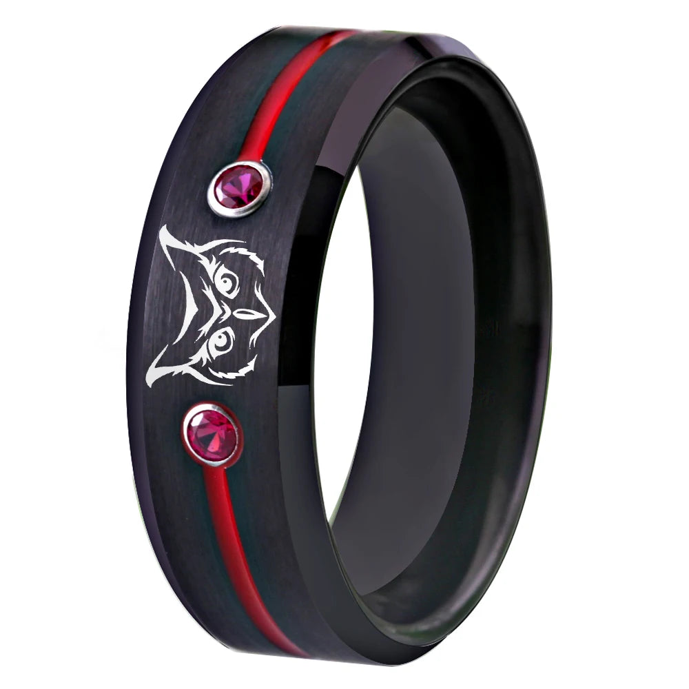 Tungsten Owl Ring