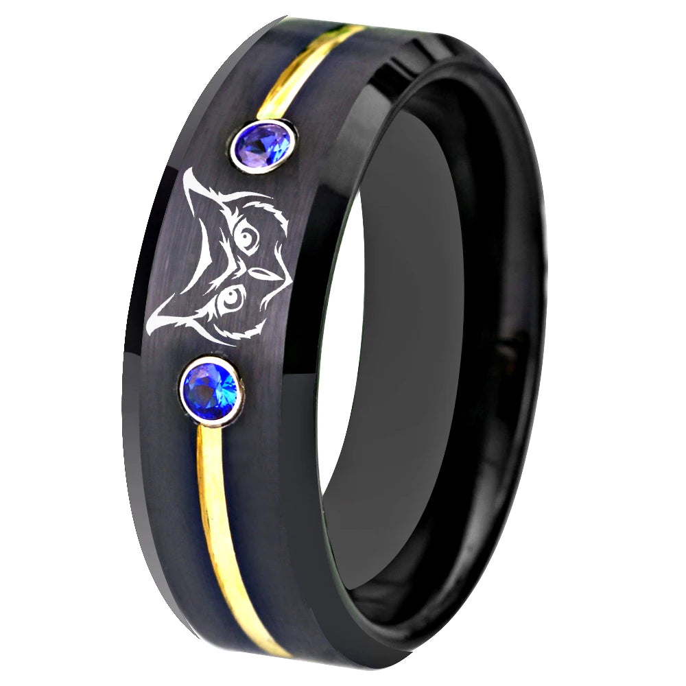 Tungsten Owl Ring