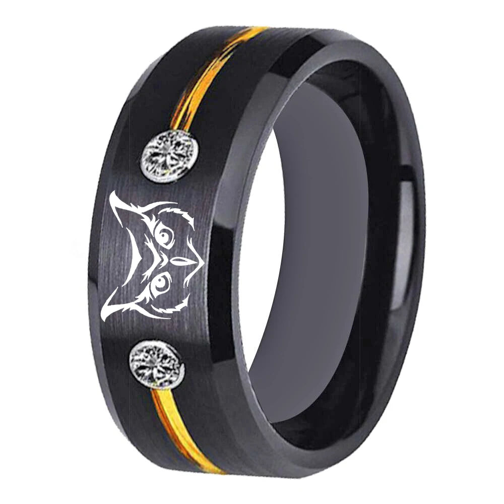 Tungsten Owl Ring