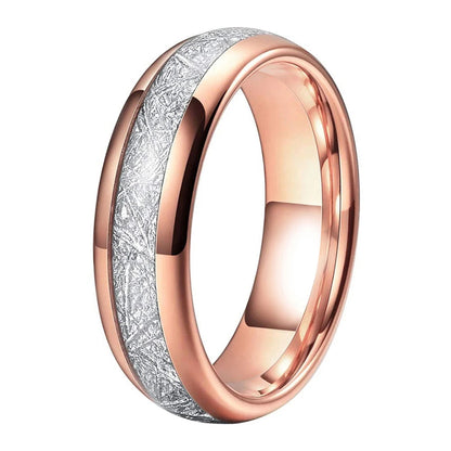 Tungsten Ring with Meteorite Inlay