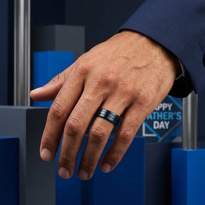 Tungsten Ring with Blue Inside
