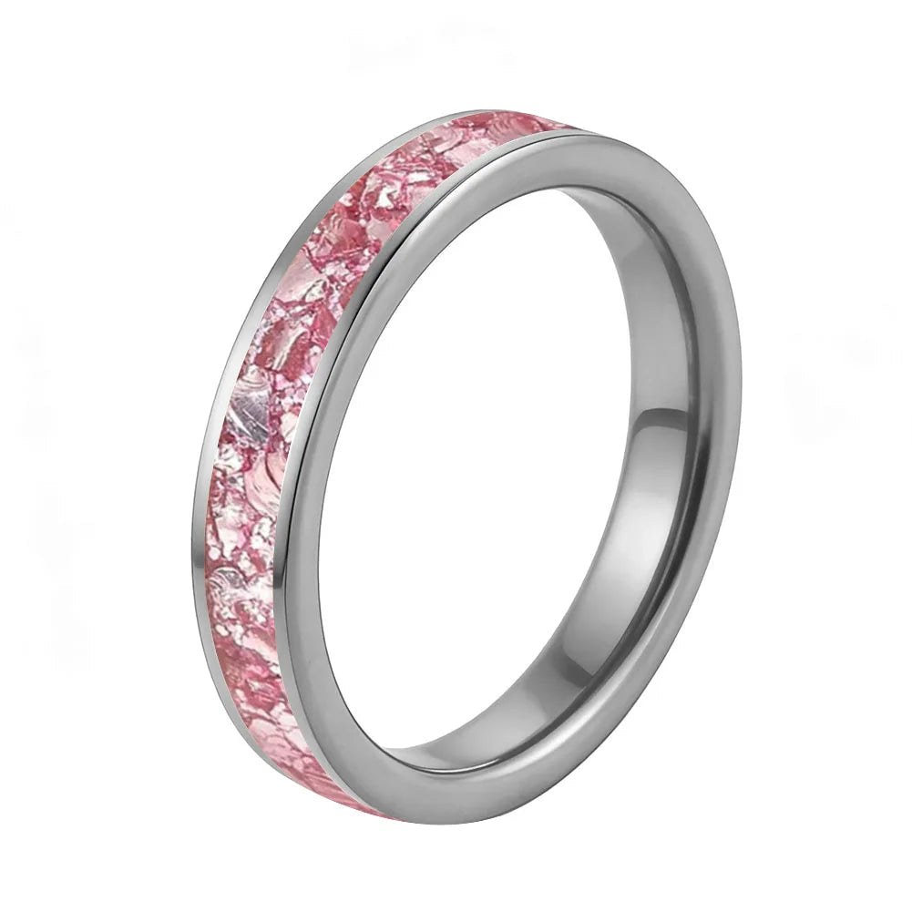 Tungsten Ring with Pink Morganite Inlay