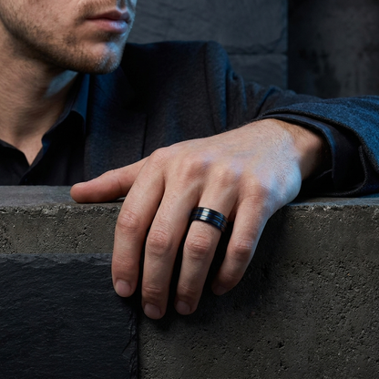 Tungsten Ring with Blue Inside