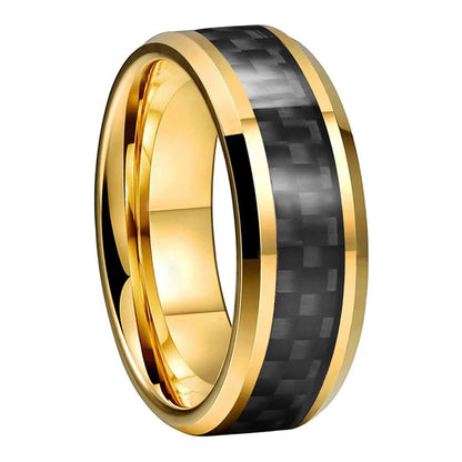 Tungsten Ring with Carbon Fiber Inlay