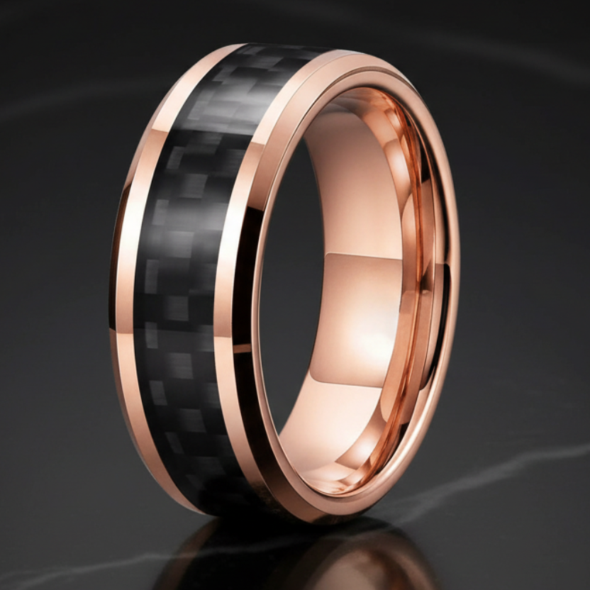 Tungsten Ring with Carbon Fiber Inlay
