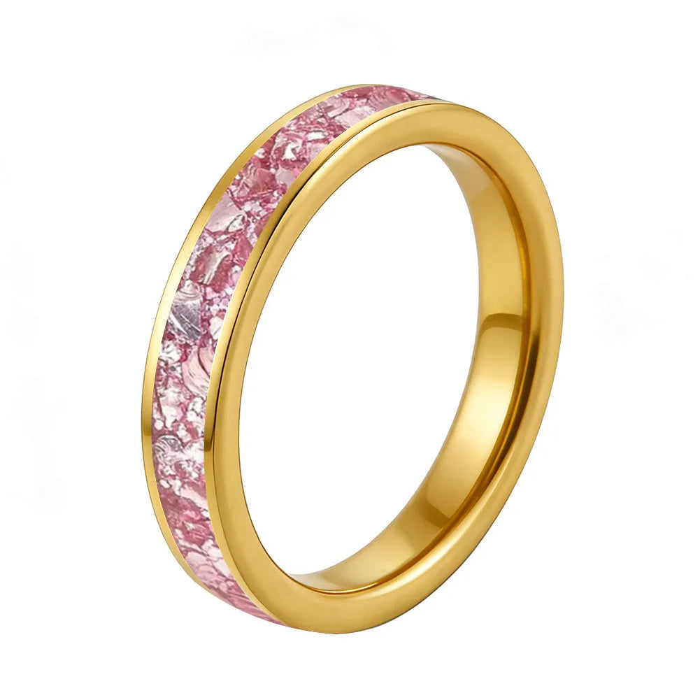 Tungsten Ring with Pink Morganite Inlay