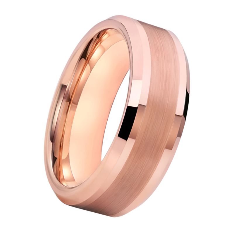 Tungsten Rose Gold Men’s Wedding Ring