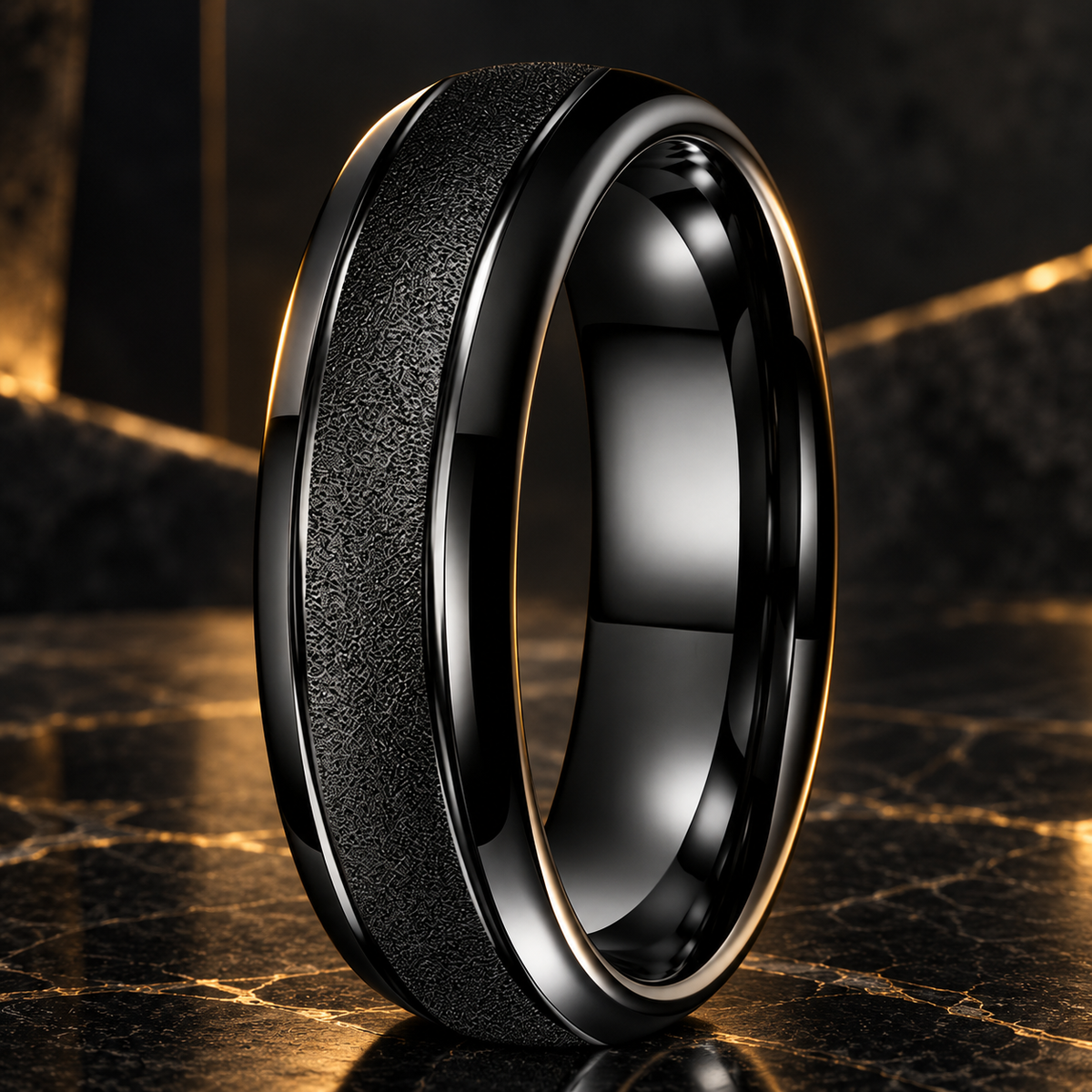 Sandblasted Tungsten Ring